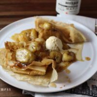 Bananas foster crepes