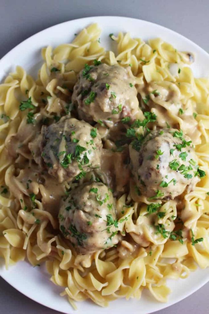 This Swedish meatballs recipe has a creamy sauce and great flavor. The perfect comfort food!