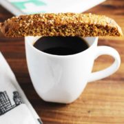 Fig and walnut biscotti with coffee