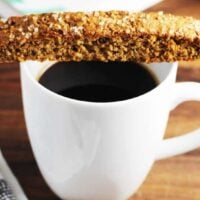 Fig and walnut biscotti with coffee