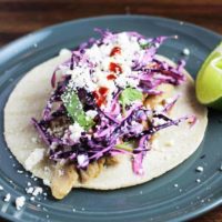 Easy chicken taco recipe on a plate