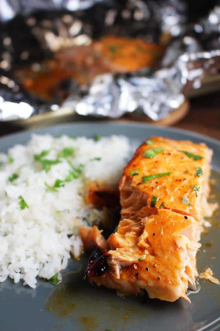 Sriracha Salmon with Honey Lime Butter