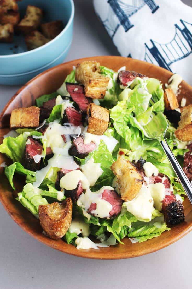 Caesar Salad Recipe with Steak