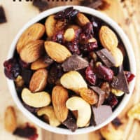 Healthy trail mix in a bowl