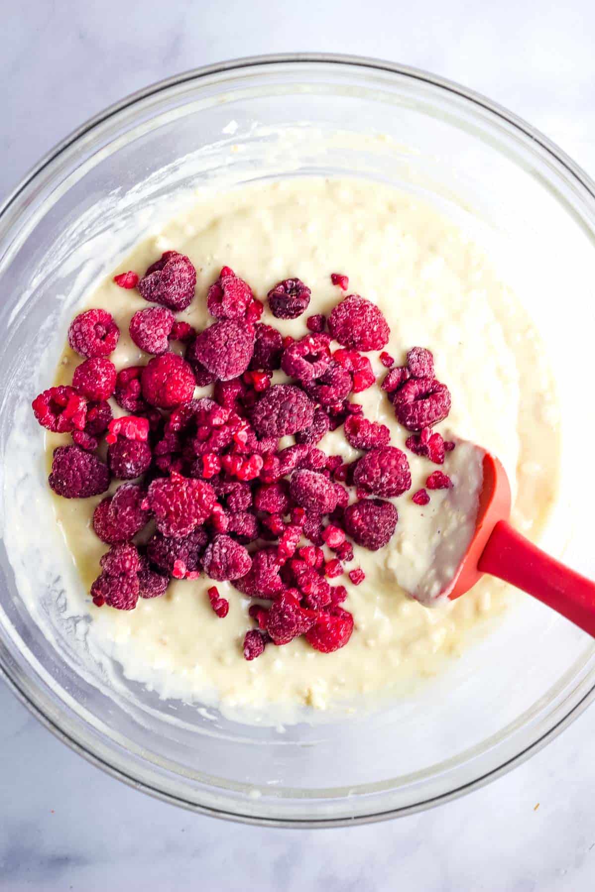 Healthy Raspberry Muffins [One Bowl]