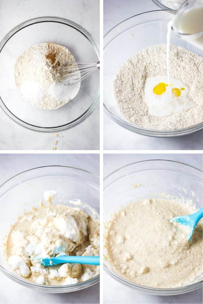 steps for making oat flour pancake batter