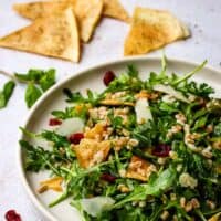 ancient grains salad plated