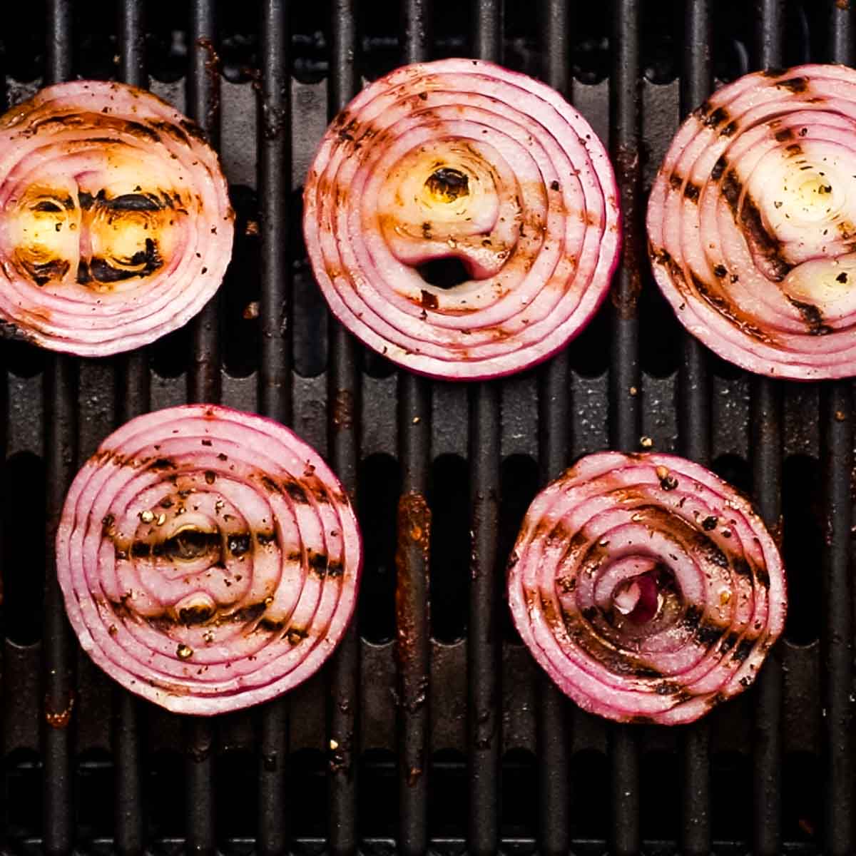 grilling onions on the grill
