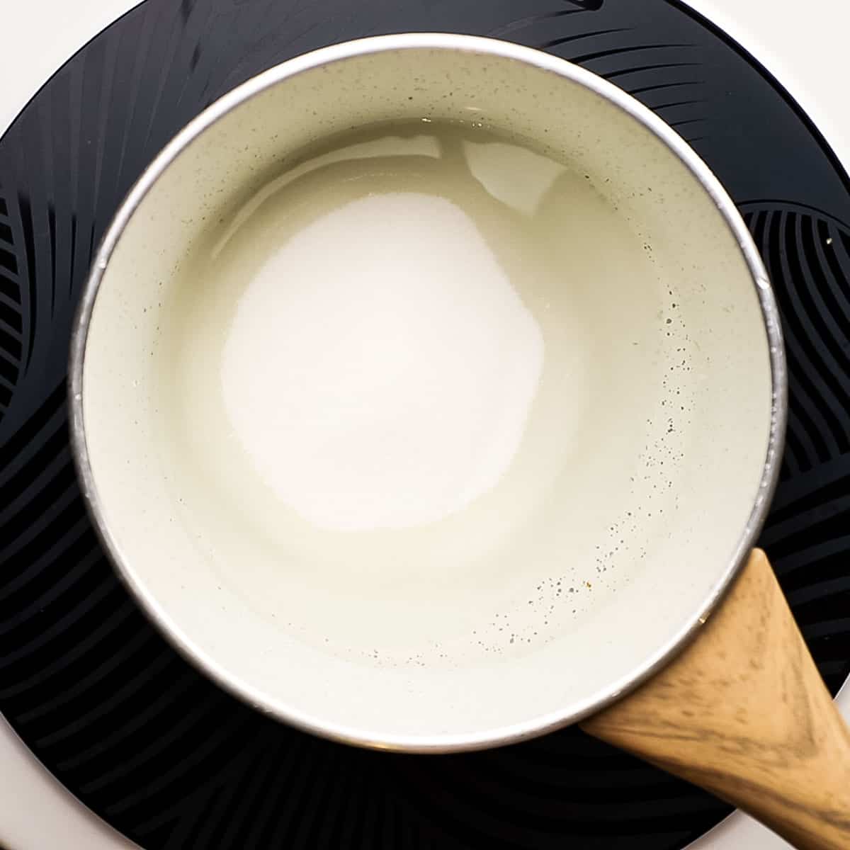 water and sugar in a saucepan