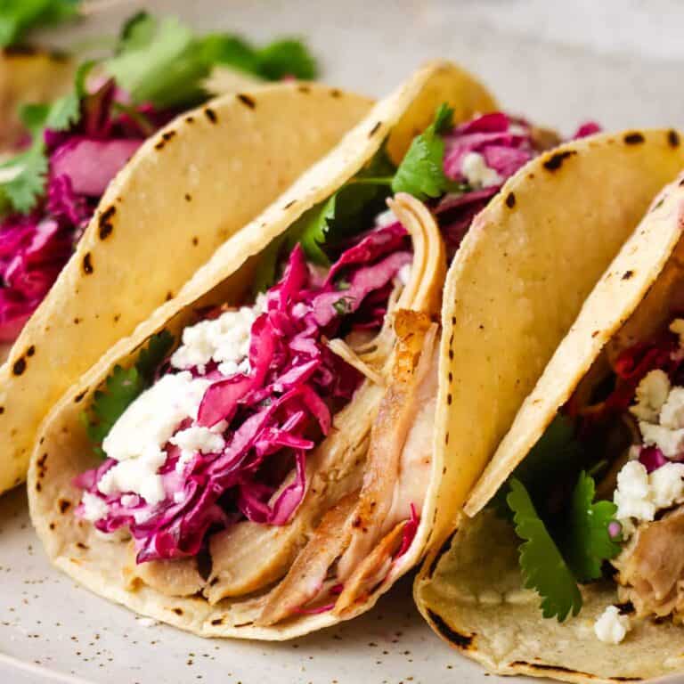 Chicken Tacos with Cilantro Lime Slaw