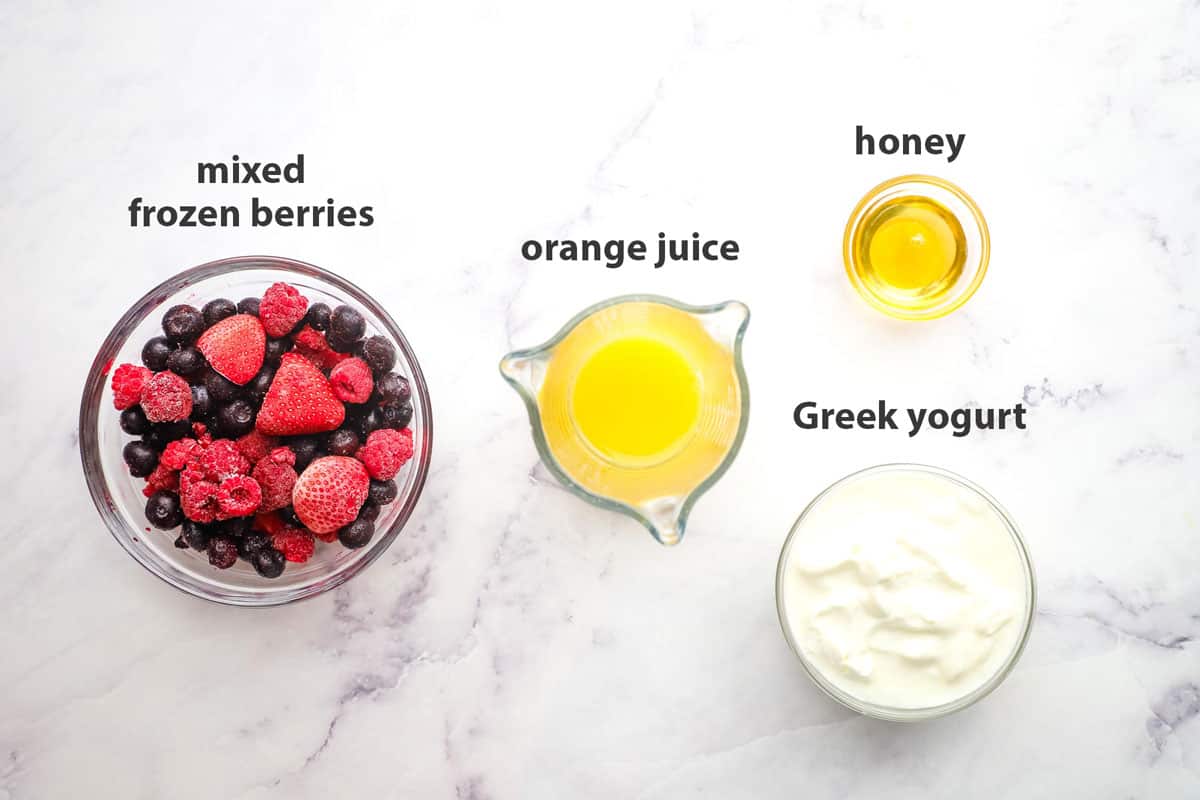 ingredient notes for triple berry smoothie