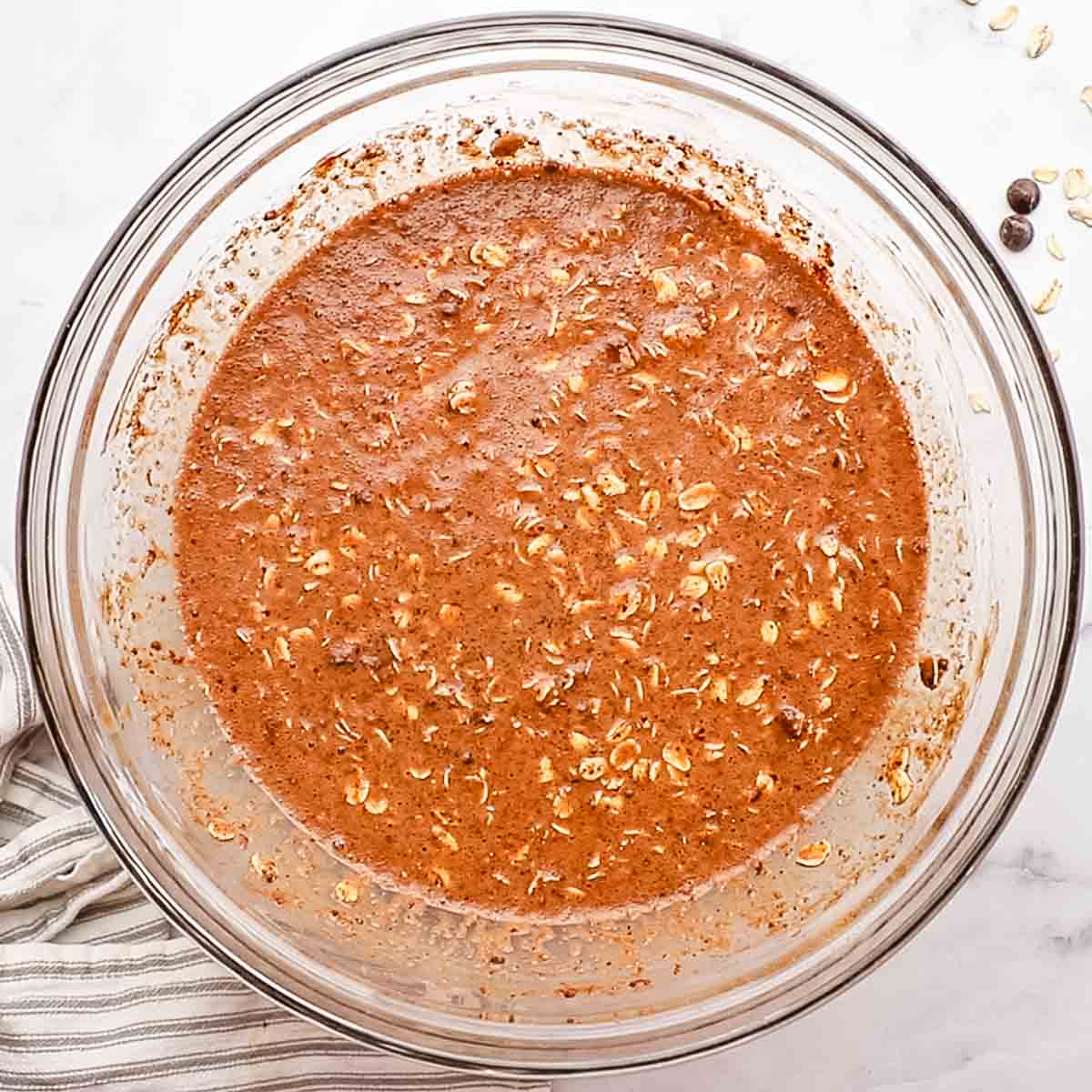 dry ingredients whisked in the wet batter