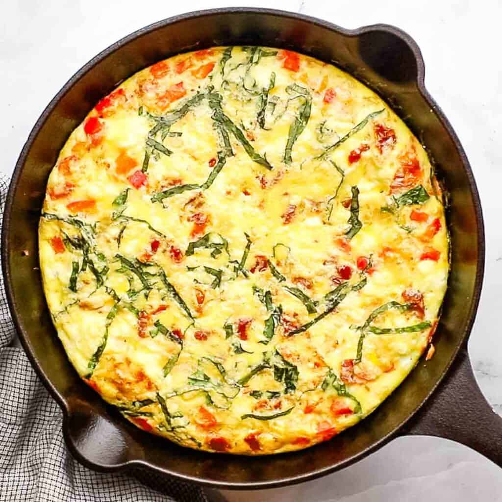 Goat Cheese Frittata with Sun Dried Tomato