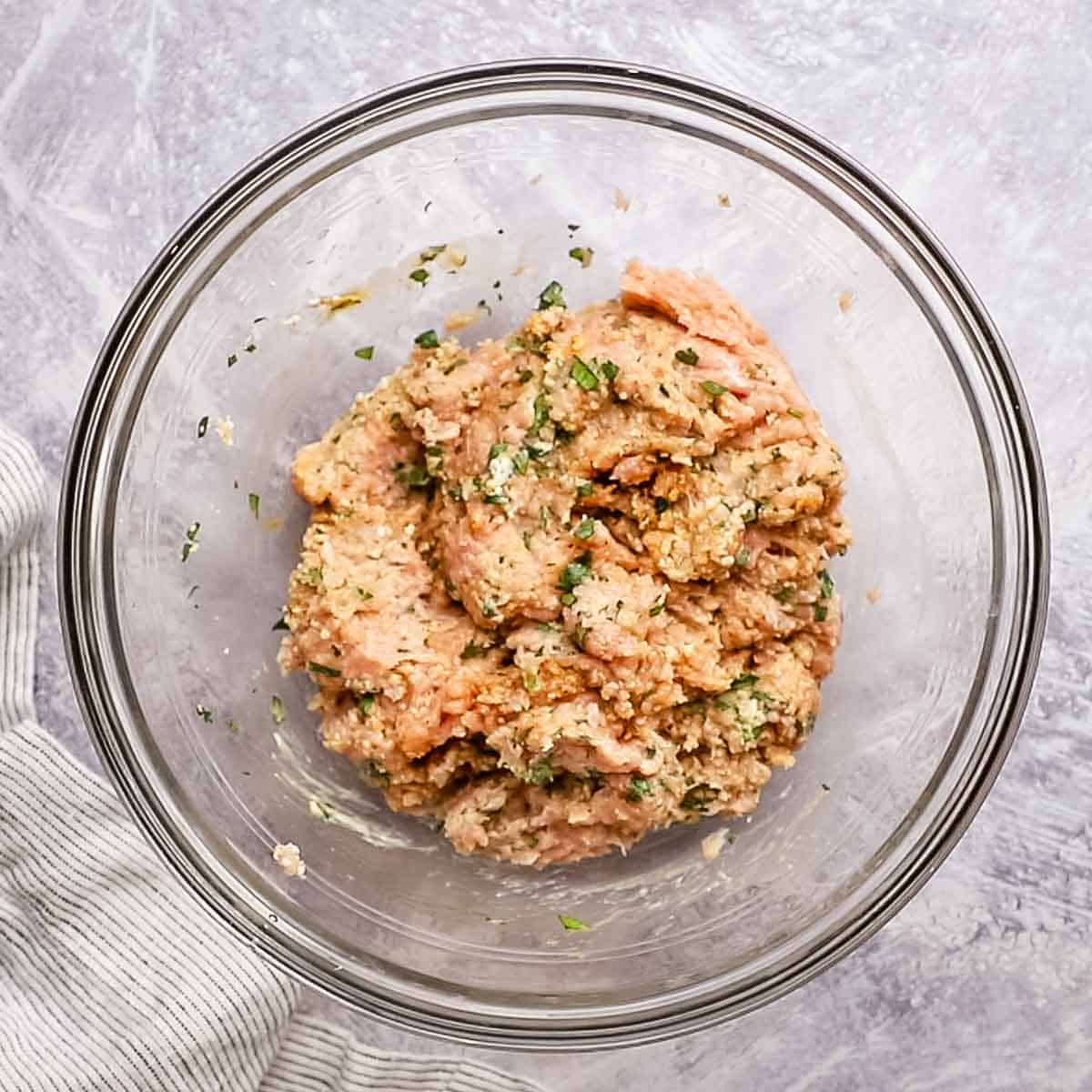 burger patty material in a large bowl