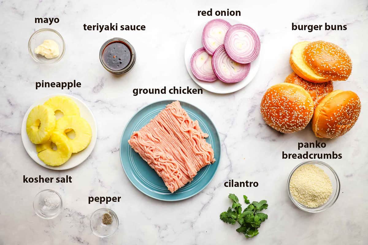ingredients used to make chicken teriyaki burgers