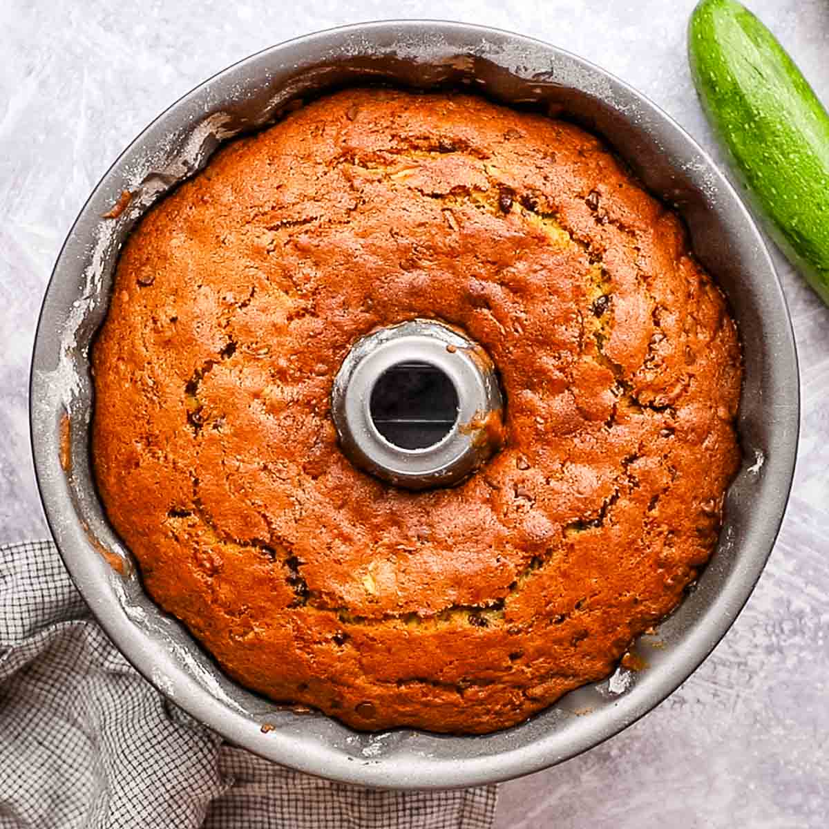 baked cake in a bundt pan
