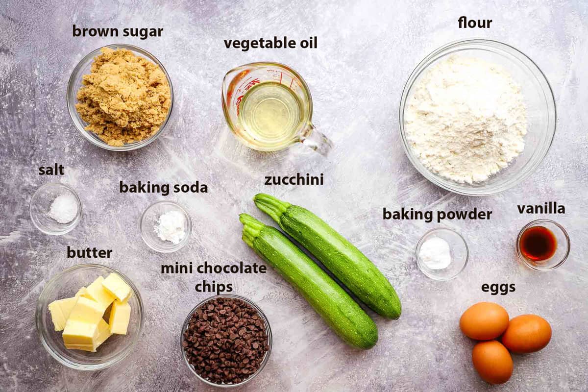 ingredients used to make zucchini bundt cake