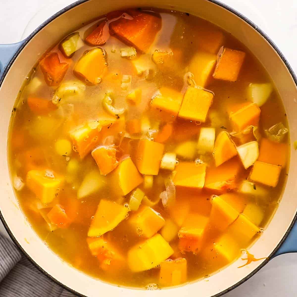 broth added to the pot