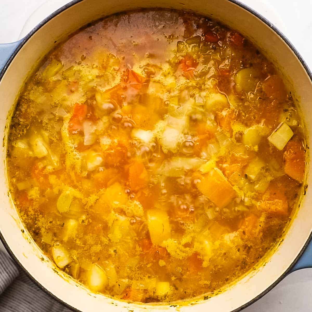 soup boiling on the stove