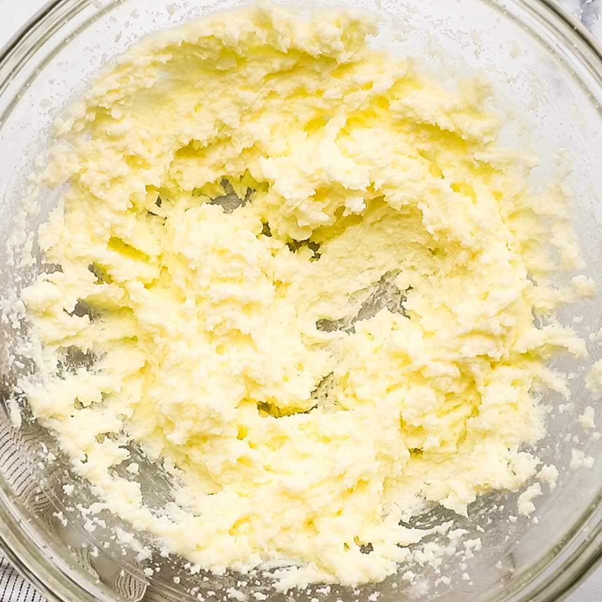 butter, sugar, and oil creamed together