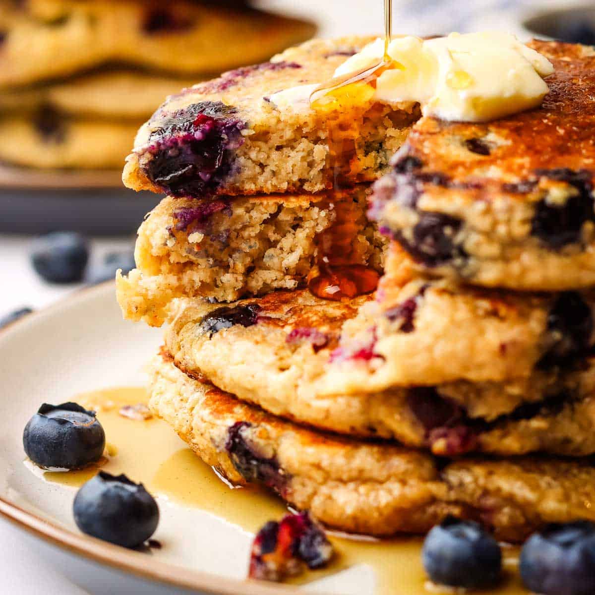 Fluffy Oat Flour Pancakes