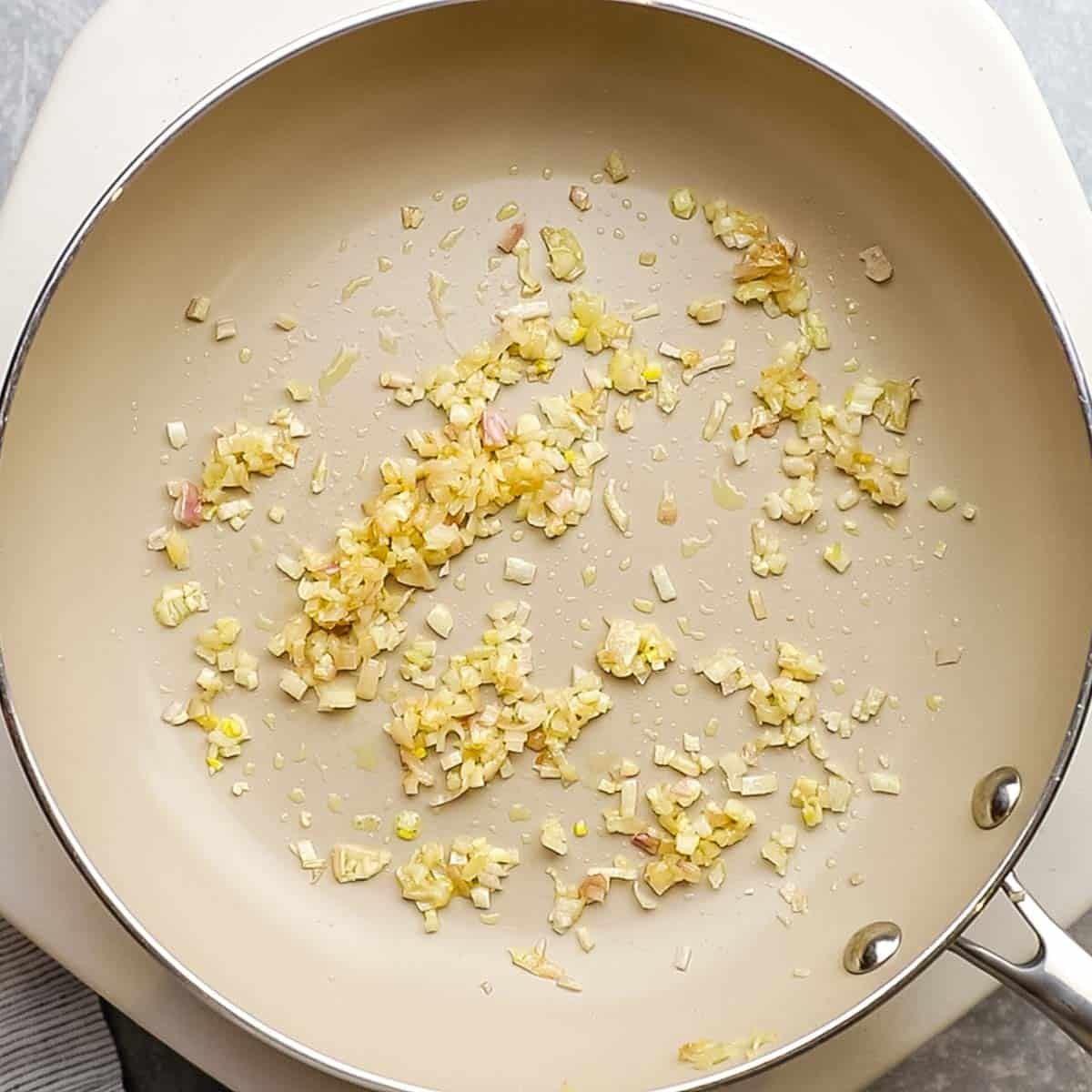 shallots and garlic turned translucent