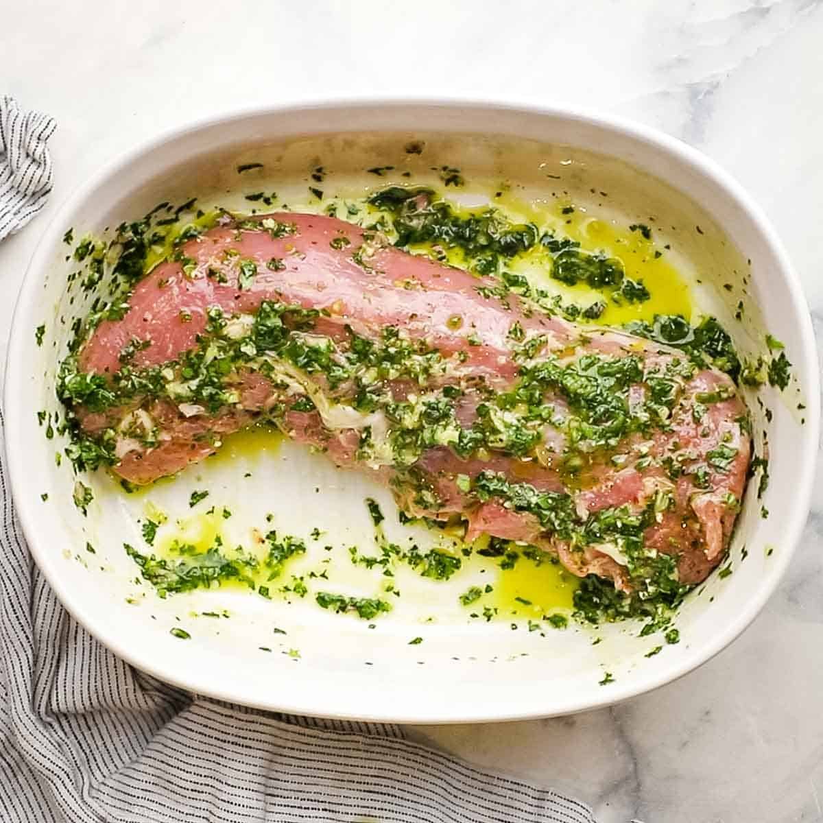 pork tenderloin marinated in chimichurri