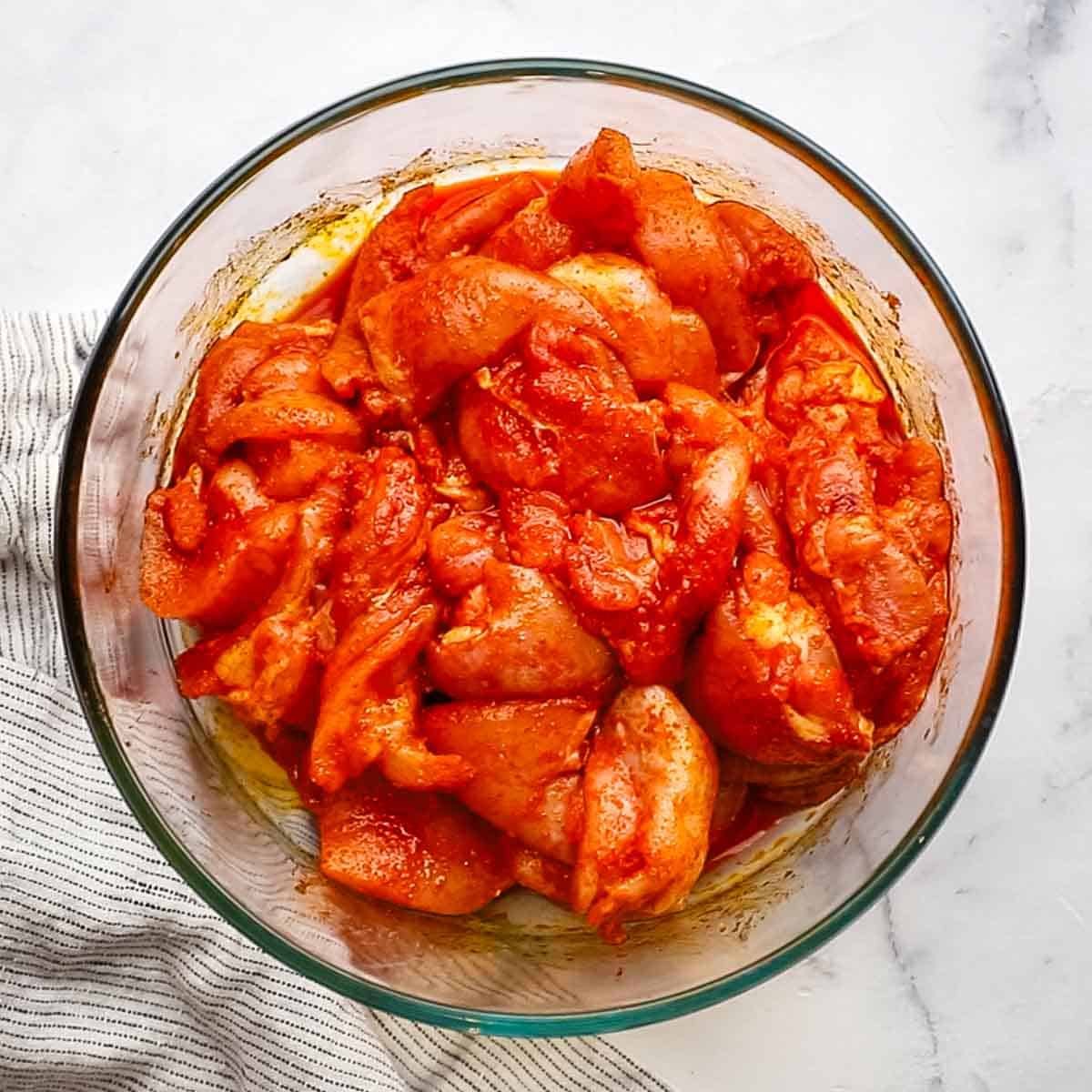 chicken cubes in spices
