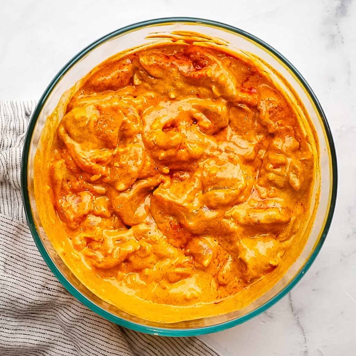 chicken coated in a tandoori marinade