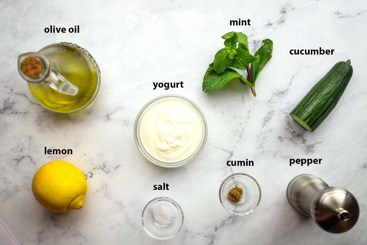 ingredients used to make raita dipping sauce