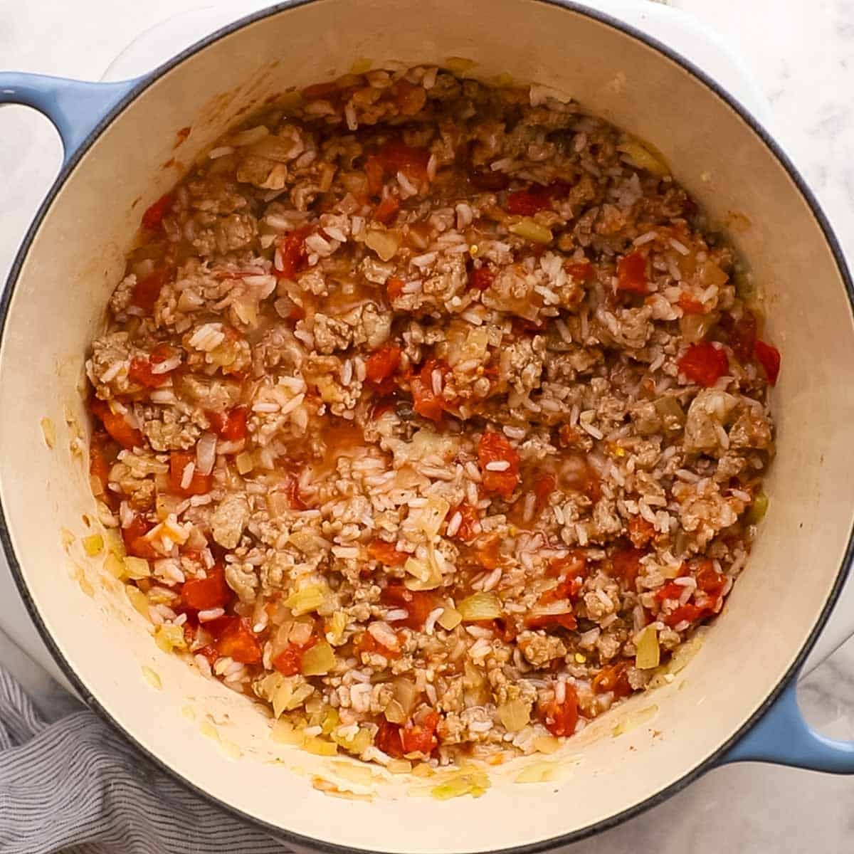 ground turkey, rice, and cheese filling for stuffed peppers