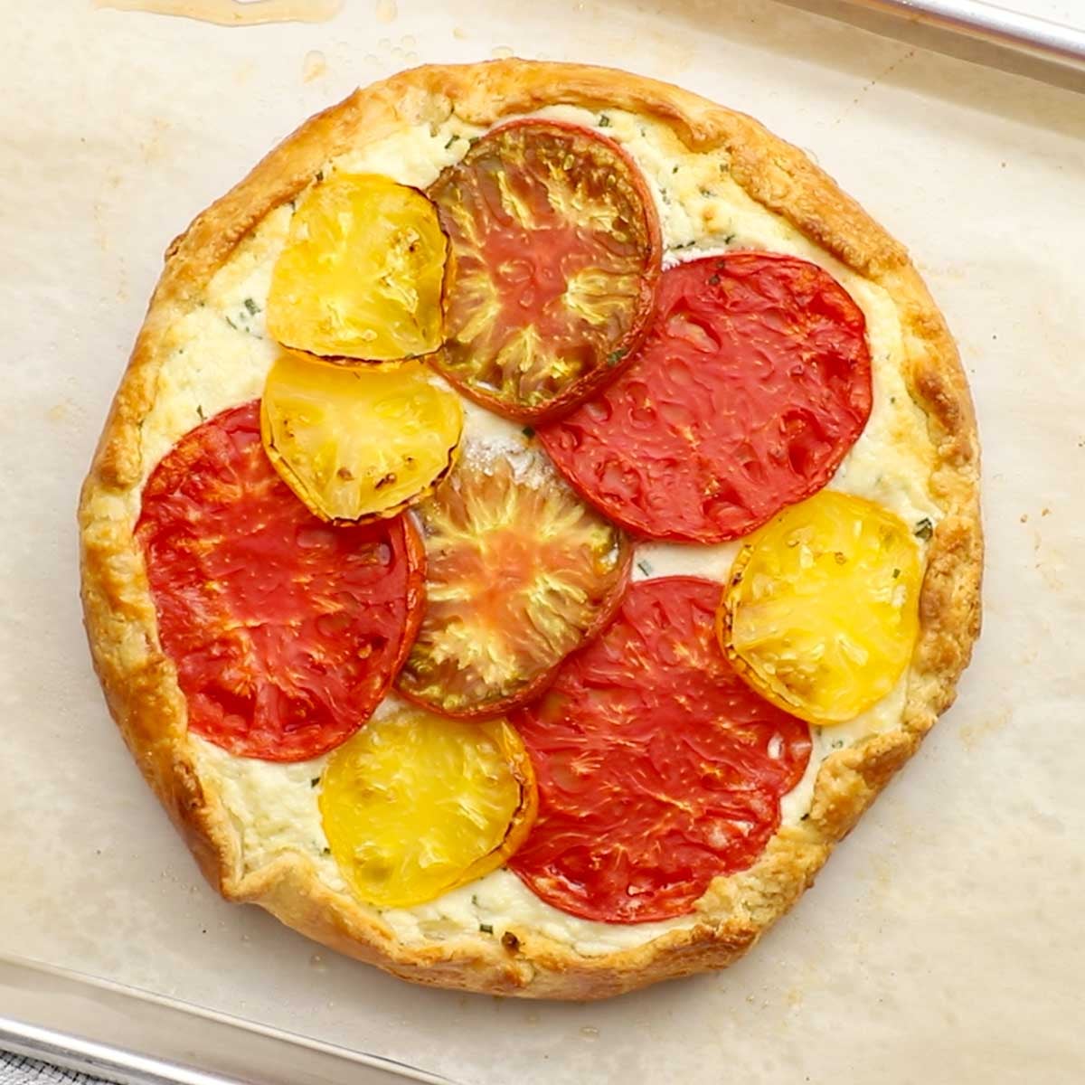 baked heirloom tomato tart