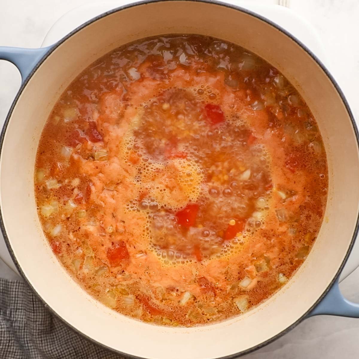 soup boiling on the stove