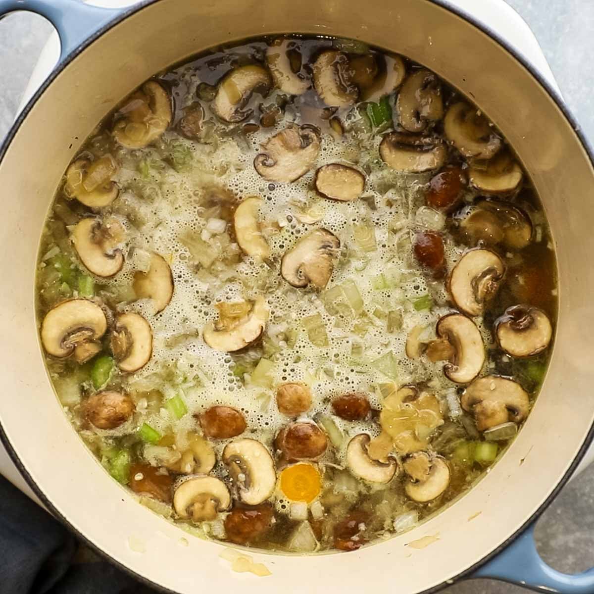 soup simmering on the stove