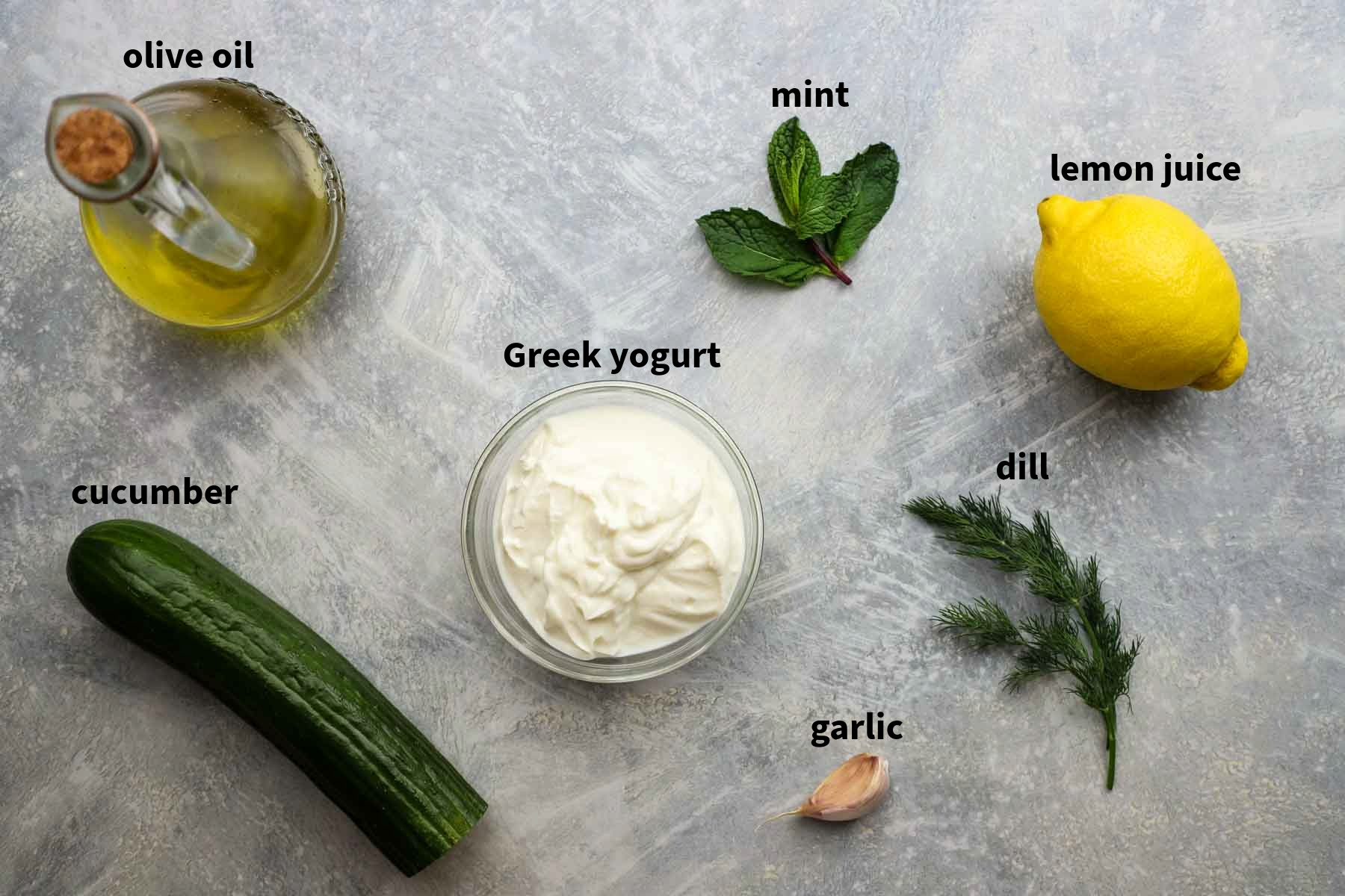 ingredients used to make tzatziki 