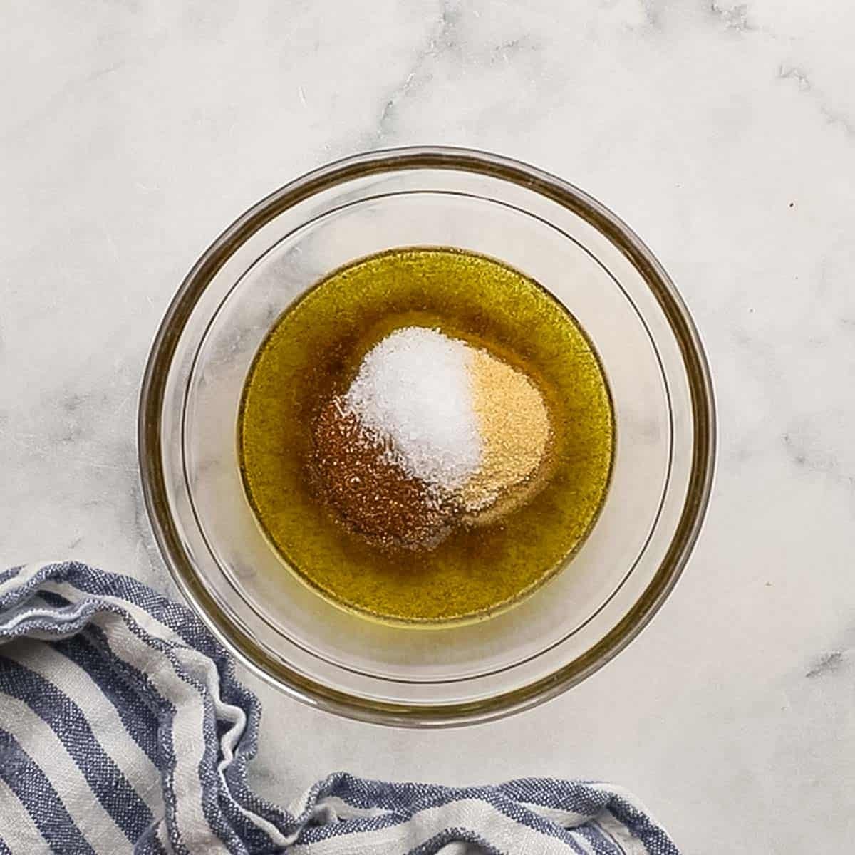 spices and olive oil in a small bowl