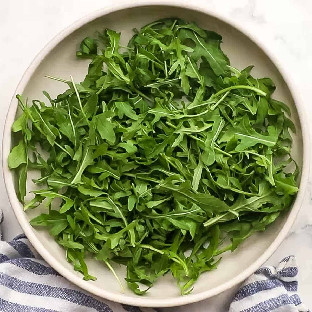 fresh arugula on a plate