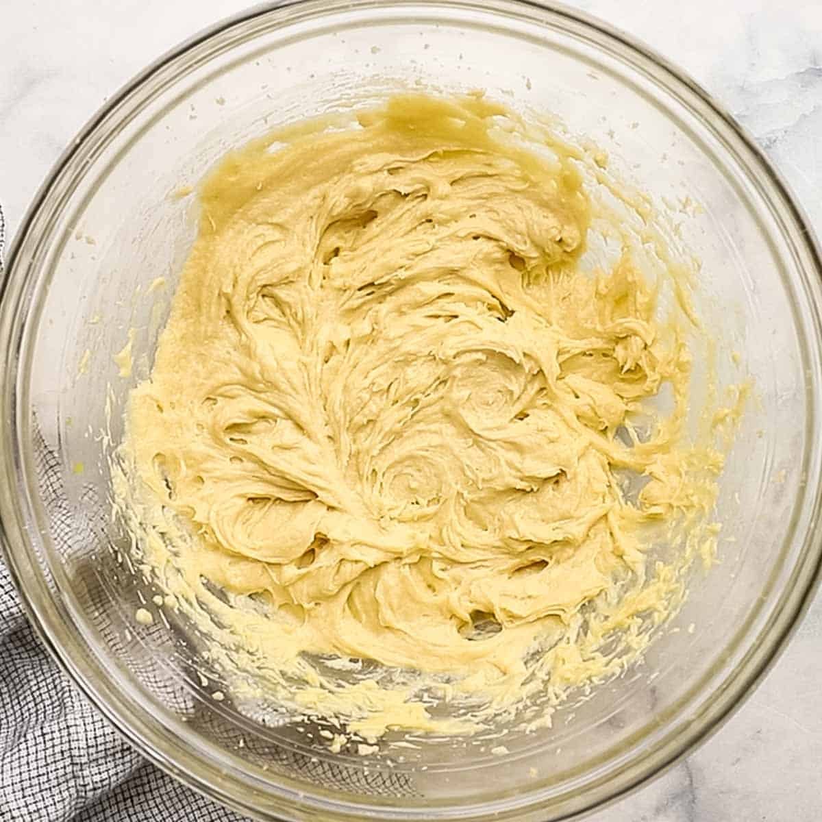 egg mixed into the batter