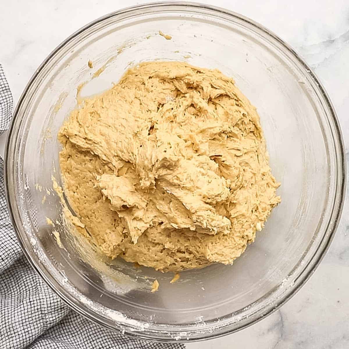 wet and dry muffin batter mixed together