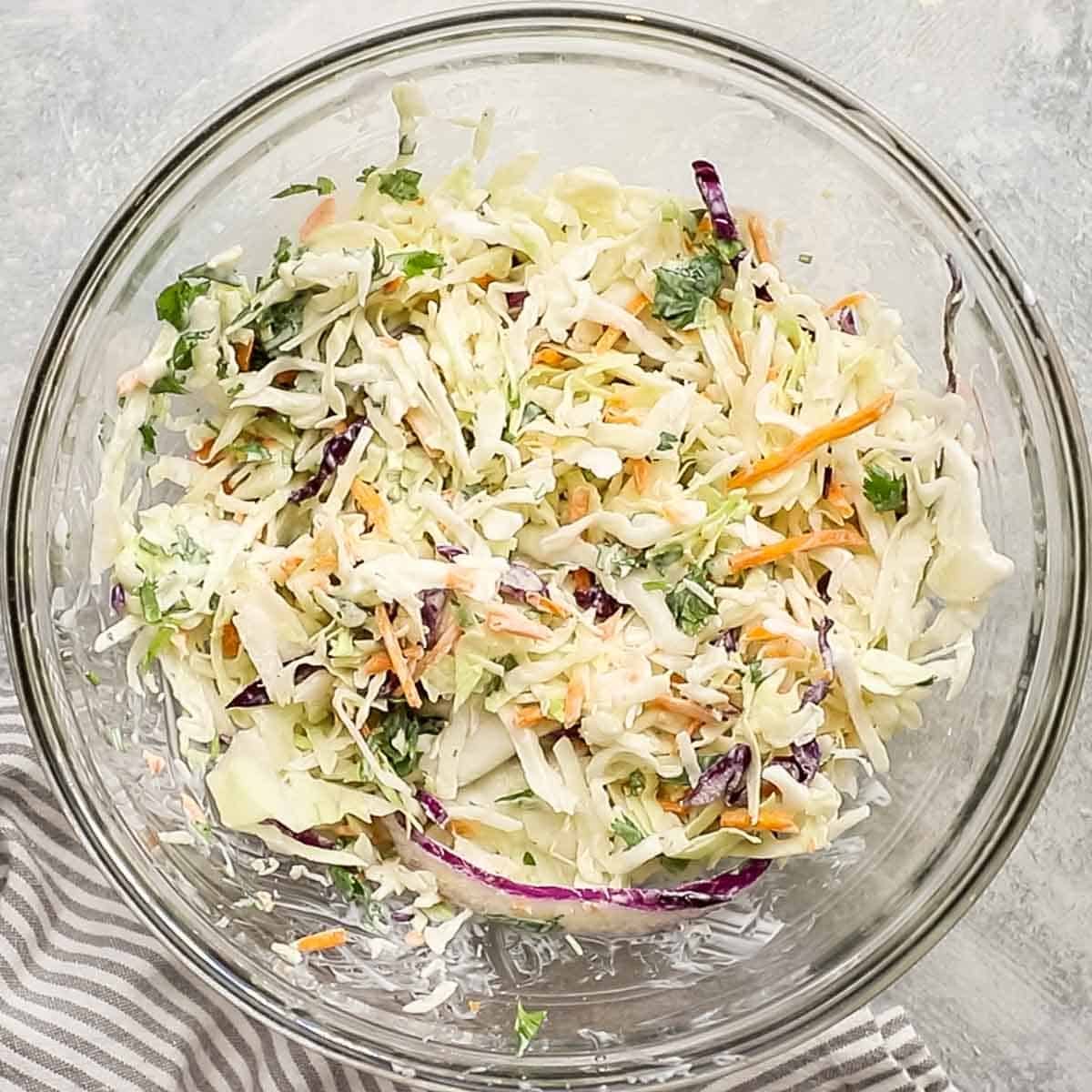 coleslaw in the bowl